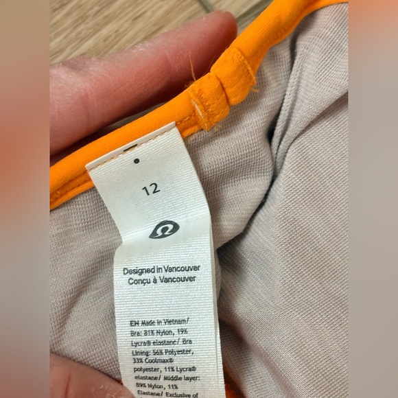 NWT Lululemon Flow Y Nulu Longline Bra Tiger Orange Size 12 - Picture 5 of 6
